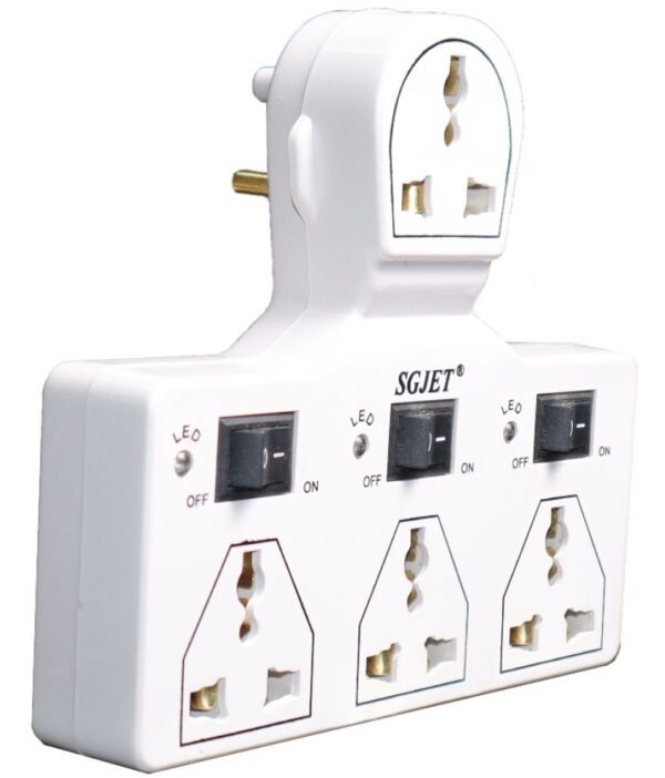 SGJET 4 Universal Socket 3 Switch Multi Plug 6A
