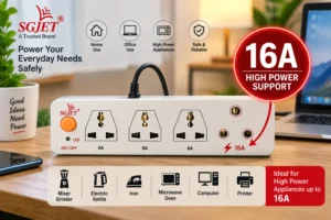 SGJET 16A Power Strip With 2 Meter Long Wire